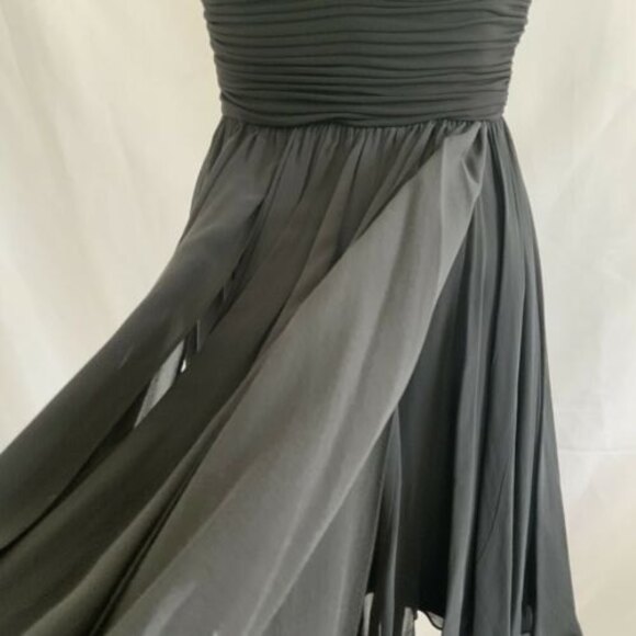 Decode 1.8 Prom Dress Black Silk Sleeveless V-neck Built In Bra 2 - Picture 4 of 12